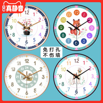 Early learning wall clock Creative mute education Childrens room Bedroom clock classroom literacy Kindergarten school recognition table
