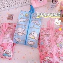 Cute waterproof portable big-eared dog kulomi shoes storage dust bag travel student sports hand shoes bag