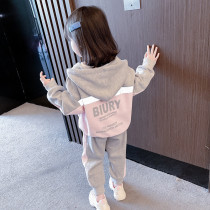 Net Red Girl autumn suit sports baby girl Autumn foreign air Children Spring and Autumn leisure long sleeve sweater two-piece set