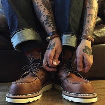 American retro Goodyear Goodyear 1907 Mad Mapleather High Helps Locomotive Shoes Men 875 Overalls Martin Short Boots Women Tide