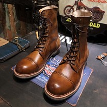 American retro tooling Martin riding boots Mens big heads Bull Leather Boots Long Barrel Locomotive Shoes 100 hitch winter