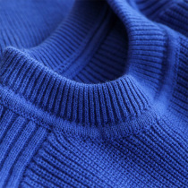 Klein blue sweater Korean autumn and winter high-grade sense Hong Kong flavor retro chic niche design sense fried street shirt