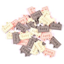 Baby printed color handmade cloth stickers cat pattern clothing label 20 bags gray Pink