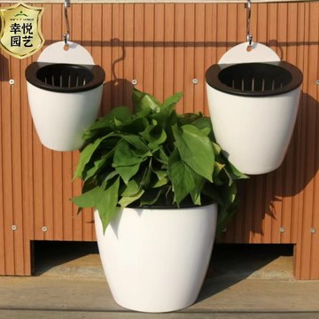 新料加厚壁挂懒人花盆 挂墙免浇水花盆自动吸水懒人花盆蓄水花盆
