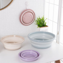  Folding basin washbasin travel portable large silicone household tourist car systolic compression retractable water basin