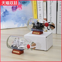 Creative bottle boat model glass bottle ornaments Pirates of the Caribbean bottled boat in the bottle sailing bottle bottle boat