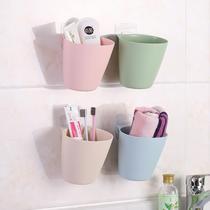Plastic wall paste hanger no trace hook rack kitchen chopsticks tube bathroom storage rack trash can