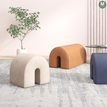 Stool Home Door Shoe Change Stool Light Luxury Living Room Sofa Bench Bench Leather Foot Single Stool Fitting Stool