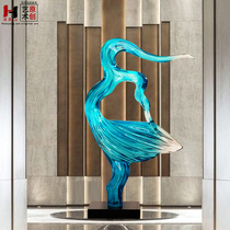 New creative transparent abstract sculpture ornaments Modern simple hotel lobby lobby soft decoration decoration