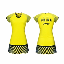 Li Ning Badminton National Team Sponsored Tang You Cup Quick Dry Womens Big Match Sports Dress ASKN032