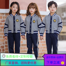 Primary school uniforms spring and autumn suits kindergarten uniforms summer children British sports style boys and girls three sets of class uniforms