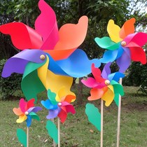 Colorful wooden pole windmill childrens toys kindergarten scenic area outdoor 24CM32CM color push wooden windmill