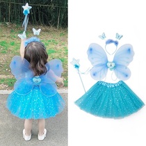 Little fairies perform costume props Puffy princess dress Angel love butterfly wings Childrens fairy costume toys