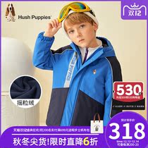 Childrens clothing boy plus velvet jacket 2021 Autumn New Baby baby coat children thick trench coat