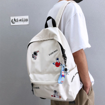 Book bag male ins tide cool personality fashion embroidery high school student backpack boys casual simple backpack men