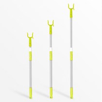 Lifting rod Household clothes fork rod Stainless steel one-piece bright wave pick rod Take the top clothes stretch clothes fork