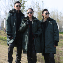 Military cotton coat mens winter thick long cotton-padded clothes security cold-proof work clothes cold storage warm northeast cotton-padded jacket women