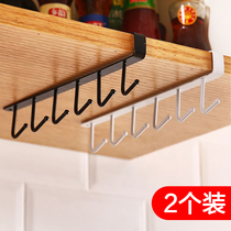 Home kitchen wrought iron cabinet storage rack multifunctional hook wardrobe rack kitchen non-trace nail-free adhesive hook