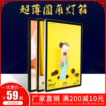  Custom ultra-thin light box billboard luminous led display wall-mounted magnetic rounded milk tea shop menu price list