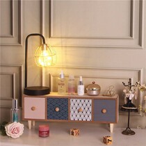 Desktop decoration storage cabinet wooden debris storage box household drawer type cosmetics storage box one piece