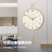 2021 light luxury wall clock living room modern simple atmosphere Net red home fashion clock Nordic silent clock Wall