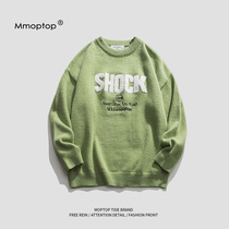 Mmoptop winter new mens pullover sweater casual fashion letter printing sweater round neck top clothes