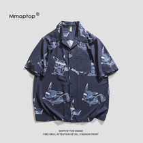 MMOPTOP American fashion brand 2021 summer new Pikachu full printing short-sleeved shirt mens loose top