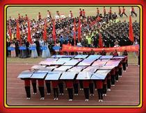 Games puzzle board outdoor activities photo performance group football field evening primary school students hand card phalanx