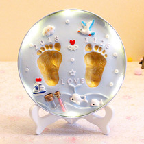 Baby footprint pad newborn baby child handprint permanent photo frame full moon 100 days gift lanugo souvenir