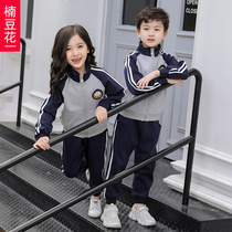 Primary school uniforms spring and autumn suits three-piece cotton kindergarten Garden uniforms school style autumn childrens sports class uniforms