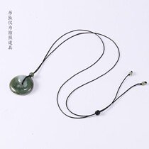 Pure handmade high-grade pendant with fine rope 0 5mm extremely fine necklace rope wearing small hole Ping An buckle jade pendant ring rope