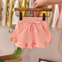 Baby shorts 2022 new girl summer clothes loose open gear net red children slim fit foreign wearing baby pants