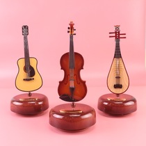 New violin rotating music box creative home decoration ornaments small gift craft supply students