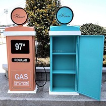Retro metal wrought iron post box tanker large floor decoration decoration bar Net red Street wine cabinet beautiful Chen