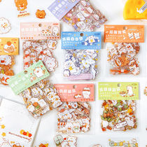 ins wind girl hearts PET stickers bag cute animals small bear rabbit hands tent and paper post diary mobile phone shell decoration pattern water glass notebook diy cartoon material waterproof little fresh paste