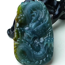 Natural Jade A goods pendant Yang green double Color Dragon brand Guan Gong Guanyin Pu Yu Shanshui brand Ice type bracelet
