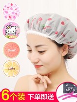 Thickened shower cap waterproof shower cap shower double cap cap kitchen smoke-proof hat Lady Bath hair set
