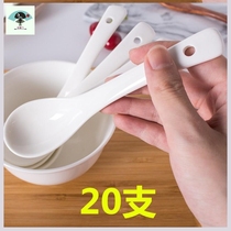 Long handle soup spoon ceramic household drink soup porridge spoon porridge spoon medium scoop soup adult eating spoon spoon spoon