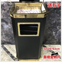 Thickened villa trash can Stainless steel public shopping mall factory bathroom Indoor soot bucket Corridor hotel use