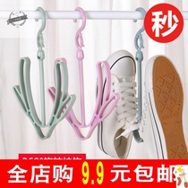 Hanging shoes balcony Sun shoes shelves outdoor sandals adhesive hook foldable artifact home window clothes small