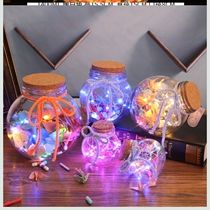  Creative gift DIY wishing bottle luminous starry sky bottle small five-pointed star glass bottle drift bottle LED light star bottle