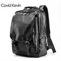 Cavid Kevin European and American fashion Mens shoulder bag cowhide casual backpack computer bag College student business backpack