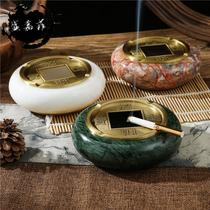 Ashtray creative personality trend home living room anti-fly ash ins sealed with cover marble pure copper cylinder ashtray