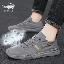 Crocodile autumn cloth shoes old Beijing trendy shoes deodorant breathable work a pedal lazy casual canvas men shoes men men