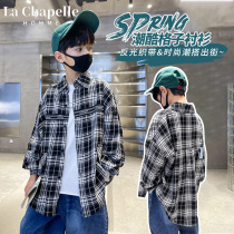 Lasciabel Boy Clothing Boy Plaid Shirt Child Jacket 2022 Spring Autumn New Season CUHK Child Long Sleeve Shirt