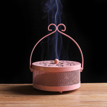 Mosquito box with cover handle creative mosquito incense stove Home portable mosquito coil holder iron fire protection mosquito coil rack