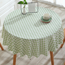 Round table cloth Water-proof oil-proof and anti-scalding leave-in tablecloth ins wind household large round plastic table mat small tablecloth