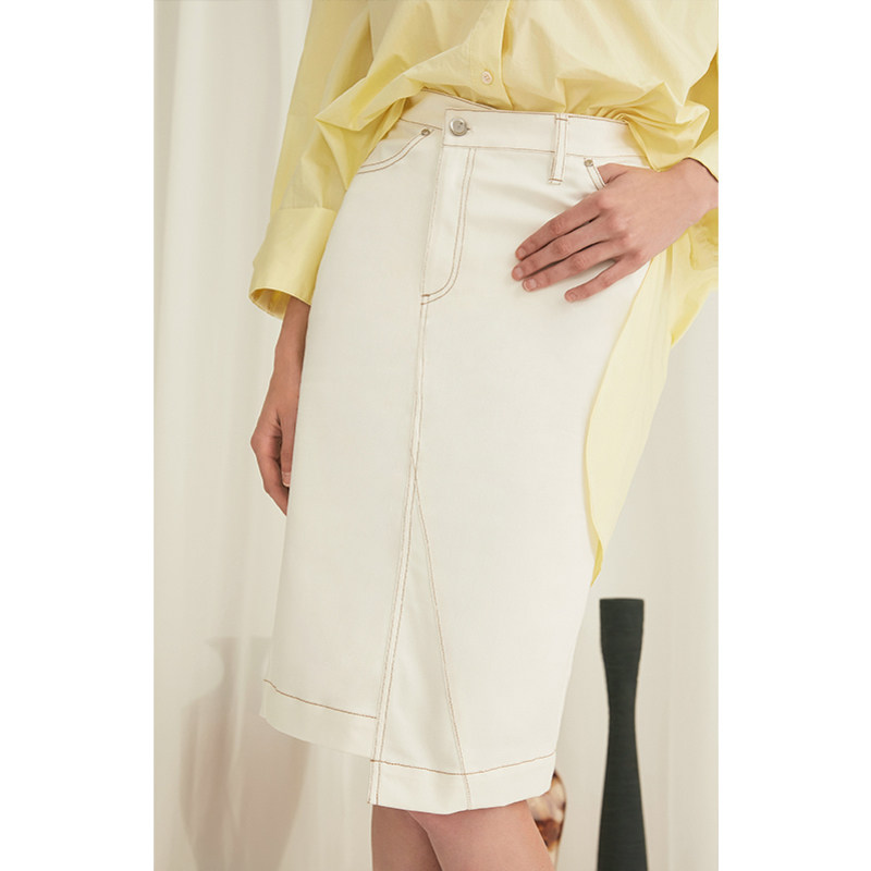 Lily Autumns new womens asymmetrical design feel bag hip skirt denim skirt skirt 119320G6237