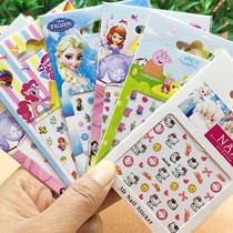 Korean waterproof nail sticker little girl cartoon non-toxic environmental protection childrens nail sticker baby 3D stereo