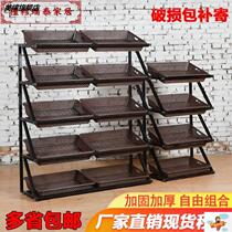 Highlight mini fruit and vegetable rack supermarket fruit and vegetable shelf display stand small Japanese vertical bakery pendulum